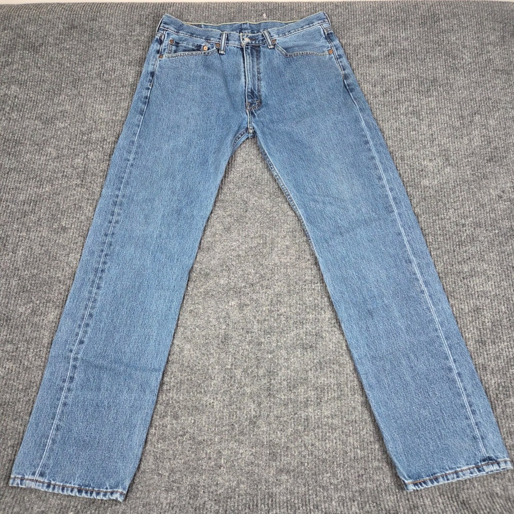 Levis 505 Regular Fit Straight Leg Jeans Blue Medium Wash 36x34 00505-4891 Mens